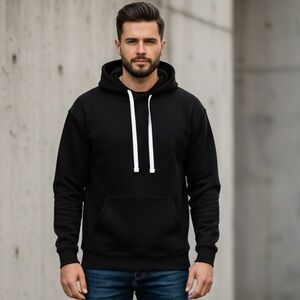 Jack & Jones Core Workwear Black Hoodie Mens Medium Heavyweight Streetwear M